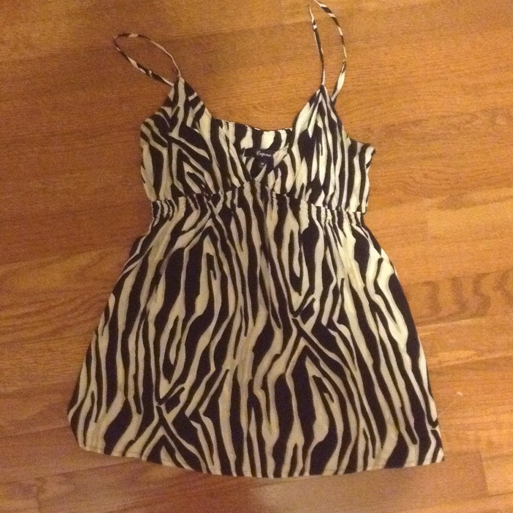 Express Y2K Animal Print Silk Top